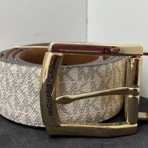 Michael Kors 2 in 1 Reversible White Tan and Brown Women's Belt S/M
